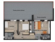 Apartament 3 camere, 2 bai, 64 mp utili, terasa 74 mp, garaj, boxa