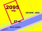 Teren Intravilan PUZ 2095 mp cu L=30 m P+1+M CETATE HCC Asfalt Bransat Utilitati