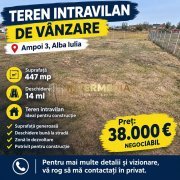 Teren intravilan I DE VANZARE I Ampoi 3 I 447 mp I apa si canal langa I