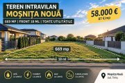 Teren intravilan 669 mp | Front 18 m | Moșnița Nouă | 58.000 €