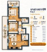 Apartament PREMIUM I 3 camere I 66 mp I  finisaje de inalta calitate I